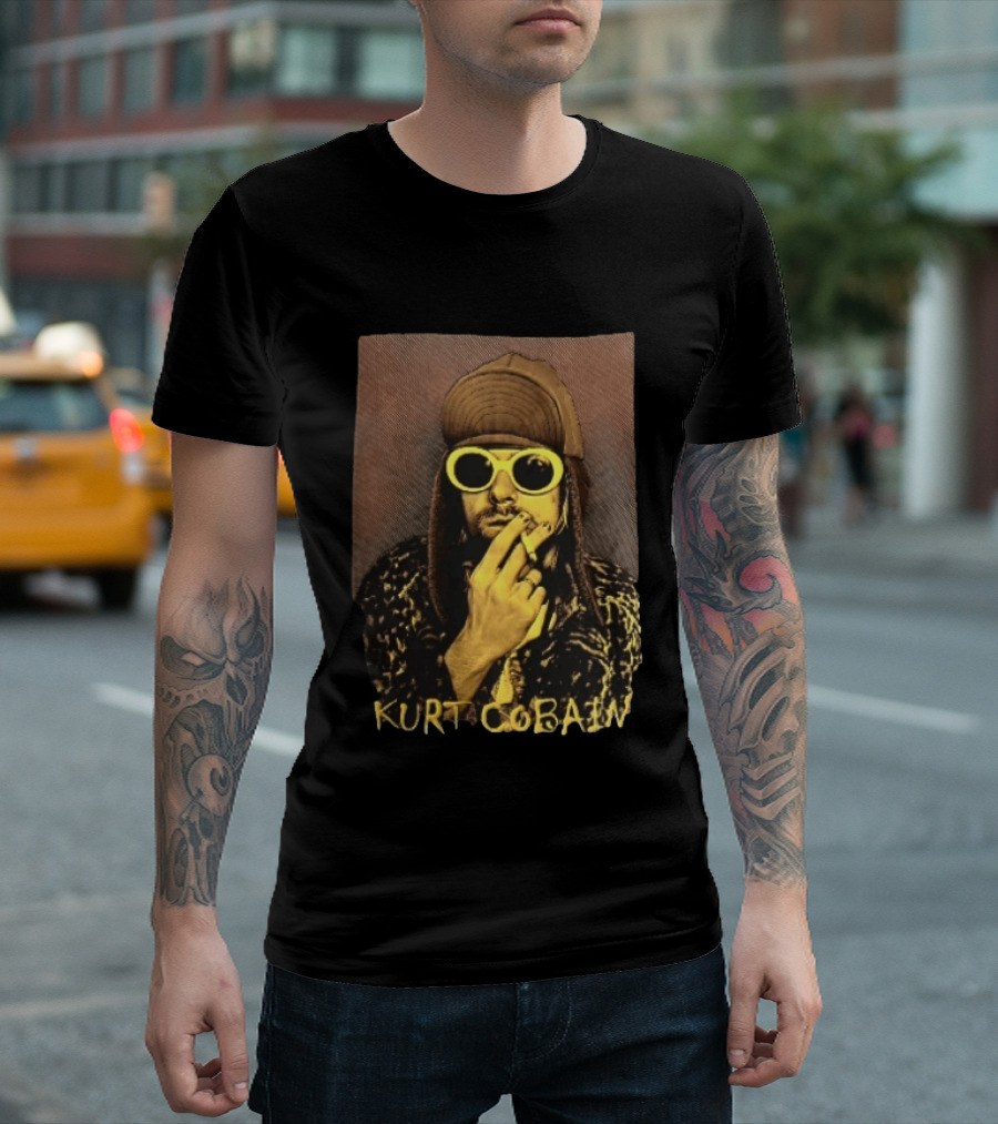 Kurt Cobain Sunglasses Cigarette T-Shirt