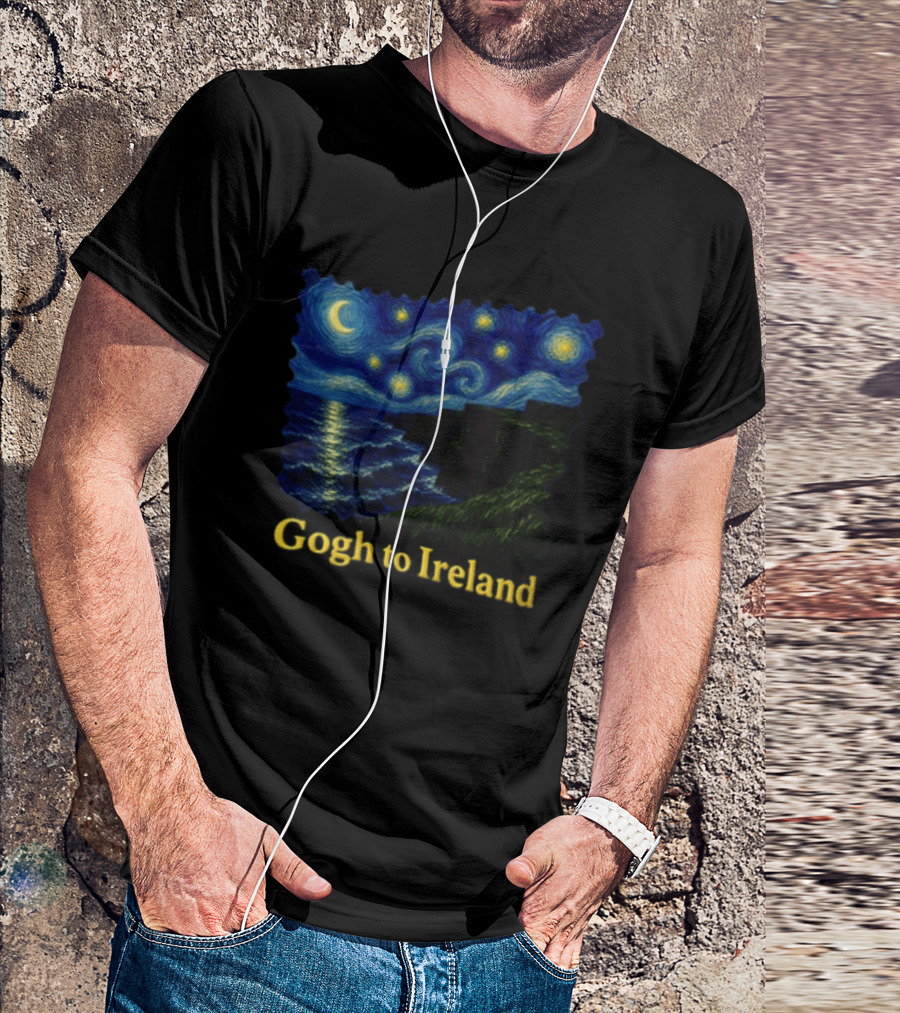 Van Gogh Starry Night Cliffs Overlook Gogh To Ireland T-Shirt
