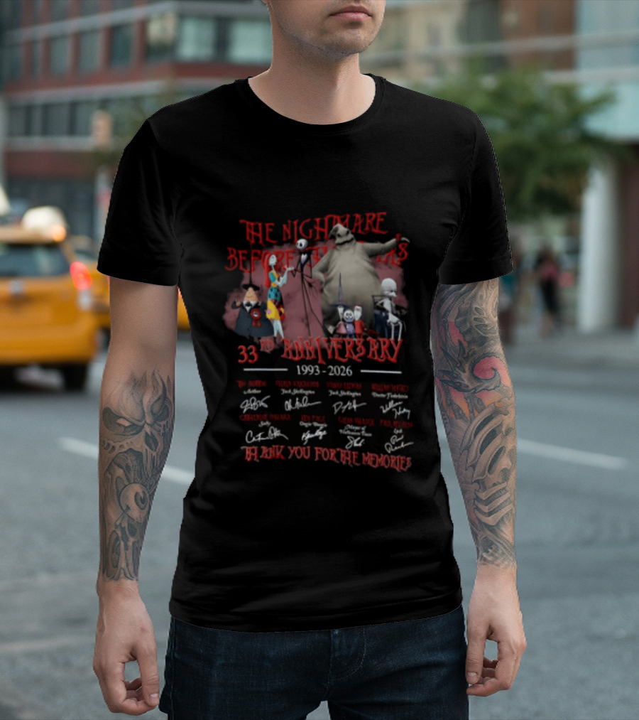 The Nightmare Before Christmas 33rd Anniversary 1993 2026 Thank You For The Memories T-Shirt