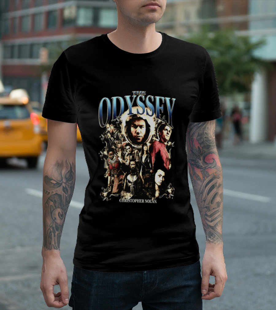 The Odyssey Christopher Nolan Sci Fi Movie Characters Collage T-Shirt