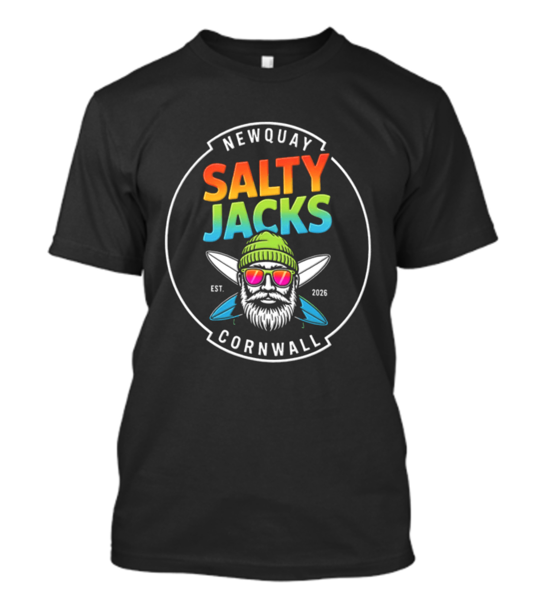 Newquay Salty Jacks Surf Shack Cornwall Est 2026 T-Shirt