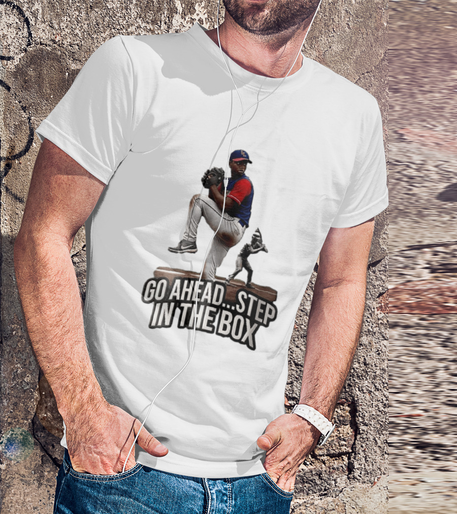 Go Ahead Step In The Box Baseball Pitcher And Batter Challenge T-Shirt