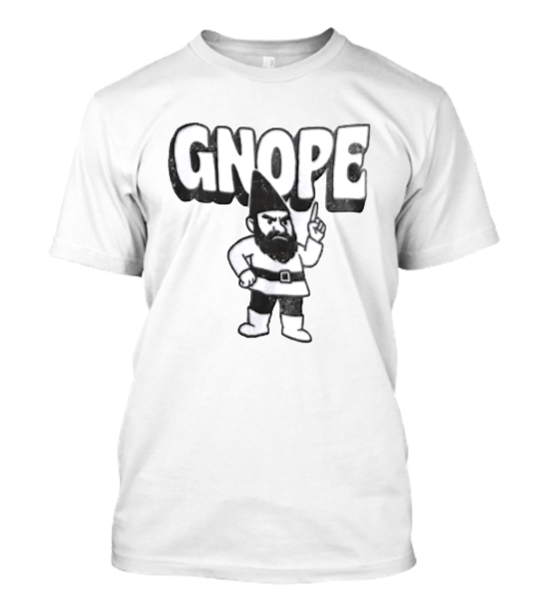 Grumpy Gnome Gnope Finger Wagging Humor T-Shirt
