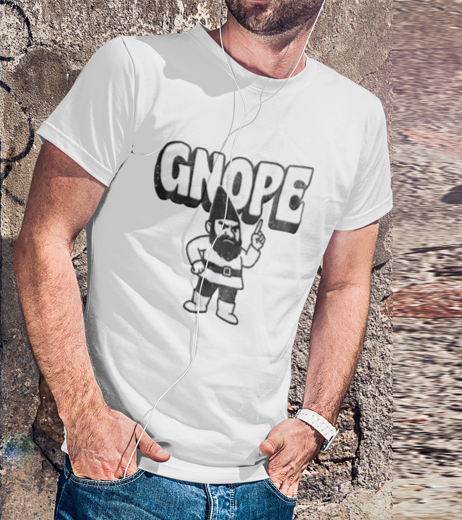 Grumpy Gnome Gnope Finger Wagging Humor T-Shirt