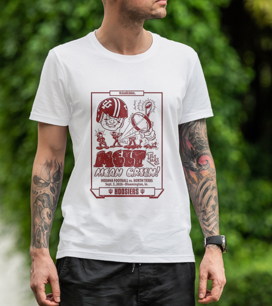 Indiana Hoosiers Melt The Mean Green Football Team Matchup Victory Scoreboard 1985 Season T-Shirt