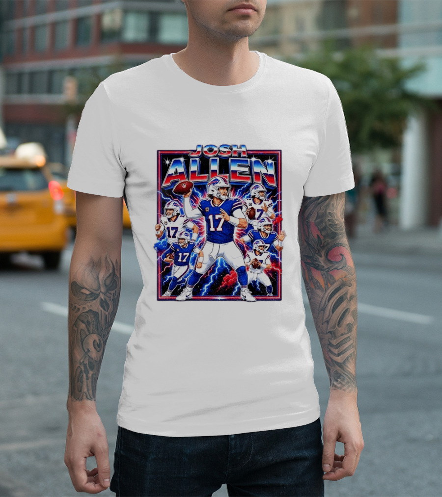 Josh Allen Buffalo Bills Galactic Storm Quarterback 17 T-Shirt