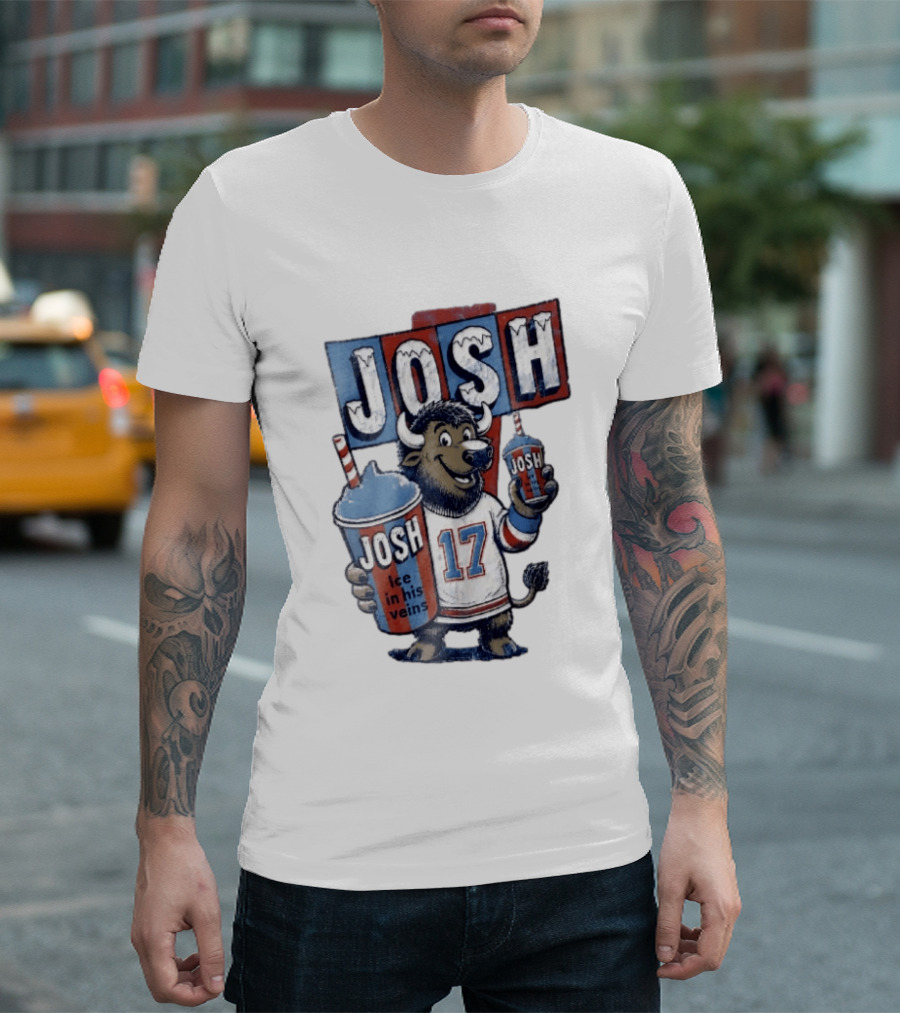 Josh 17 Ice In His Veins Buffalo Drinking Slushy T-Shirt