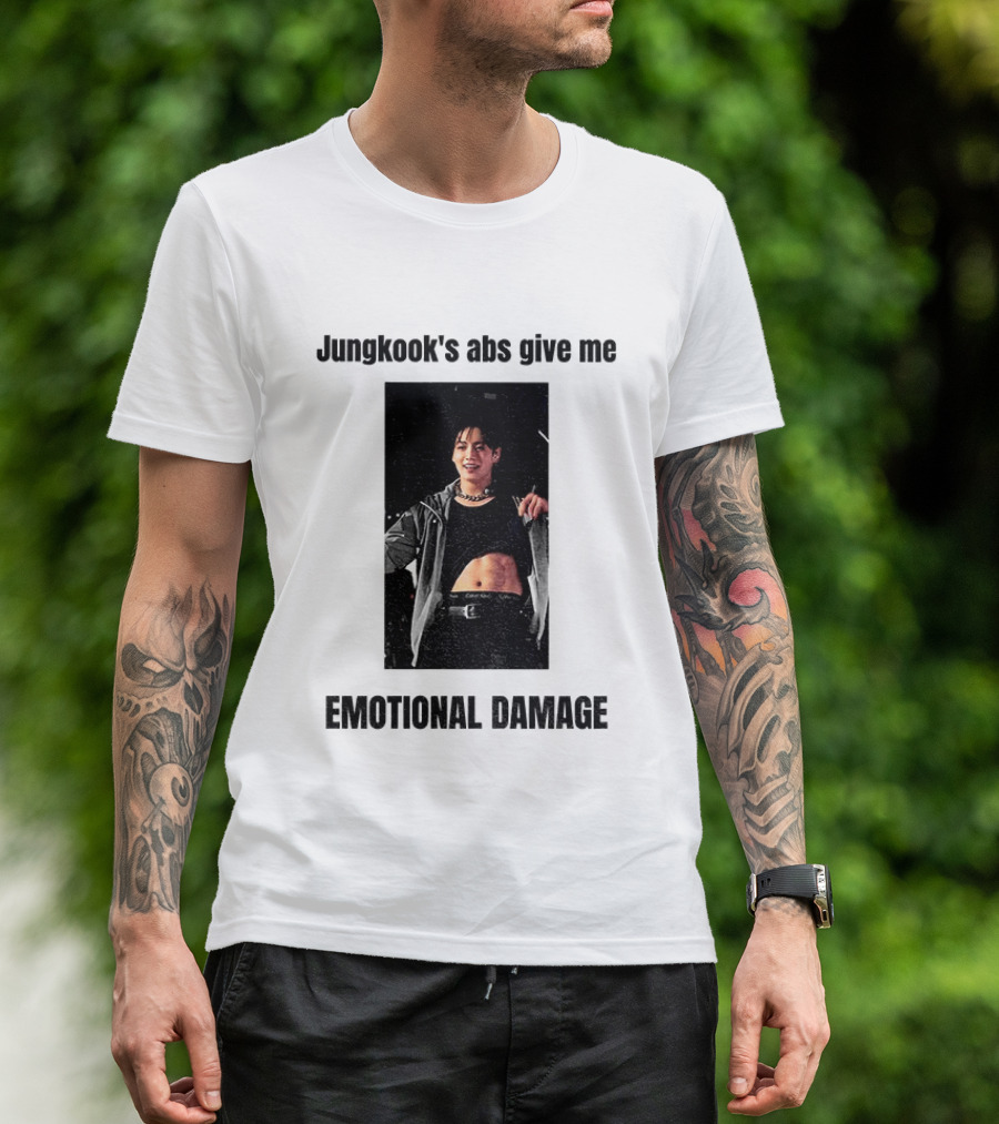 Jungkook's Abs Give Me Emotional Damage Fandom Trend T-Shirt