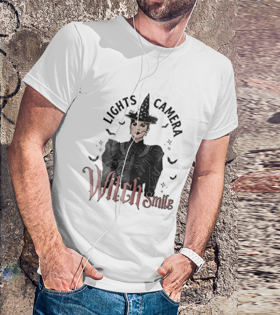 Lights Camera Witch Smile Horror Movie Halloween Magic T-Shirt