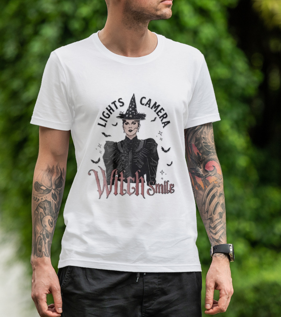 Lights Camera Witch Smile Horror Movie Halloween Magic T-Shirt