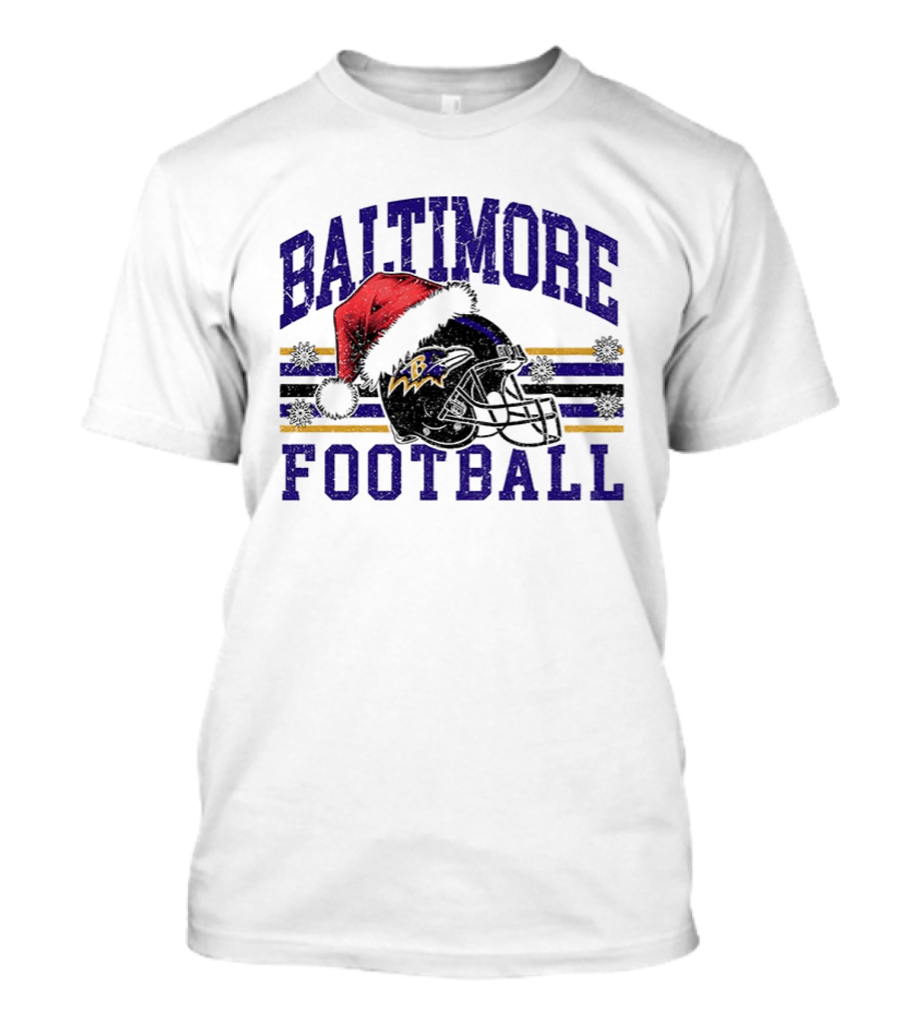 Baltimore Ravens Santa Hat Football Merry Christmas 2025 T-Shirt
