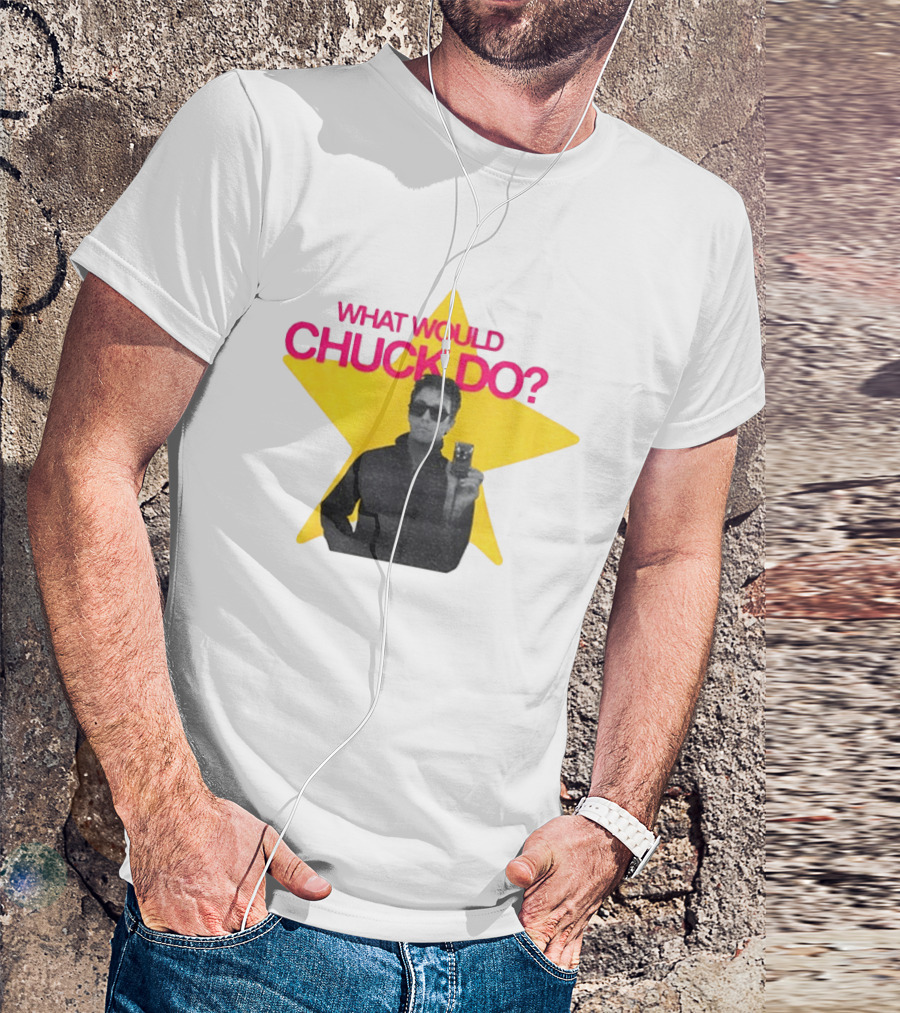 Chuck Timely And The Hourglass 90s Baby What Would Chuck Do Starburst T-Shirt