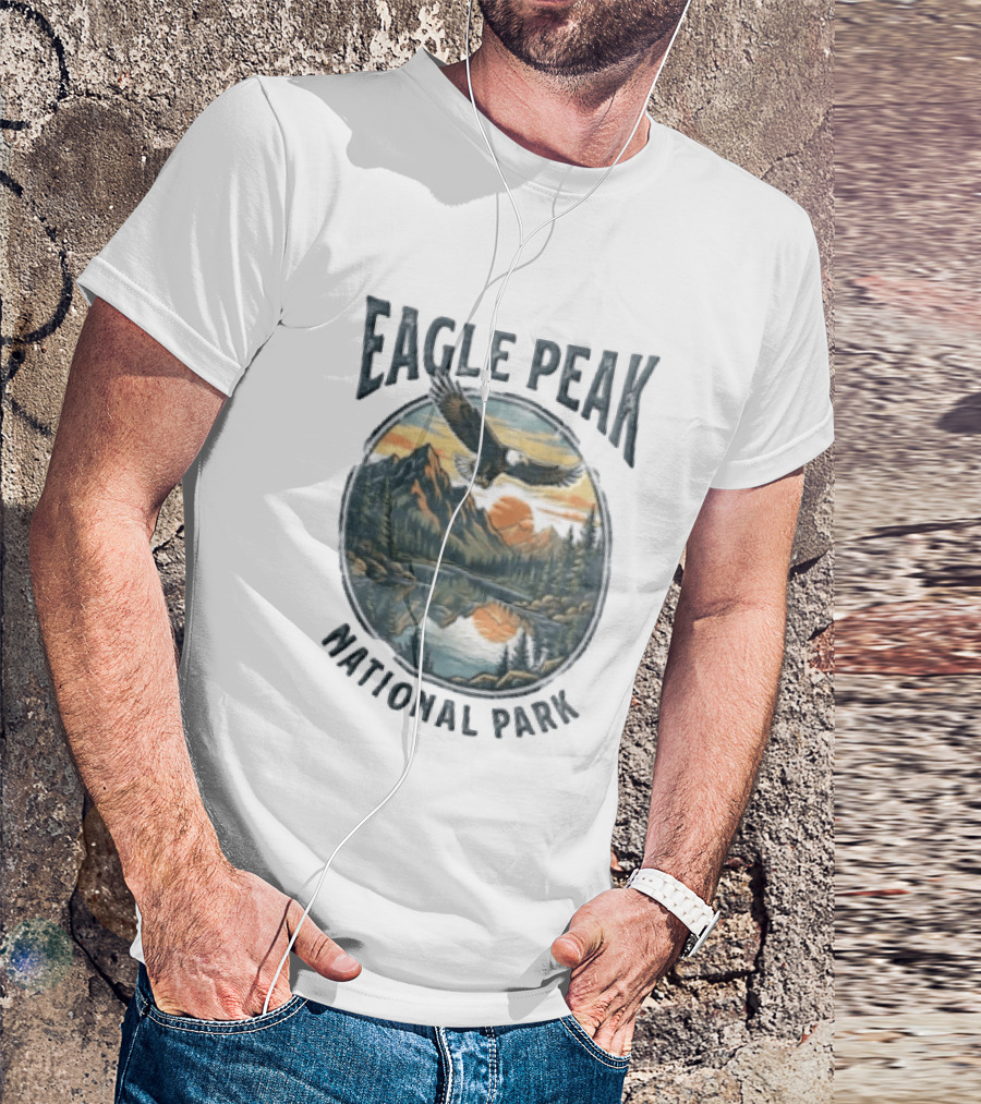 Eagle Peak National Park Eagle Mountains Lake Forest Sunset T-Shirt