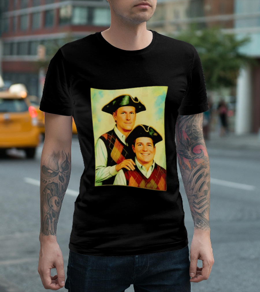 Bill Belichick Tom Brady New England Patriots Colonial Style Historical T-Shirt