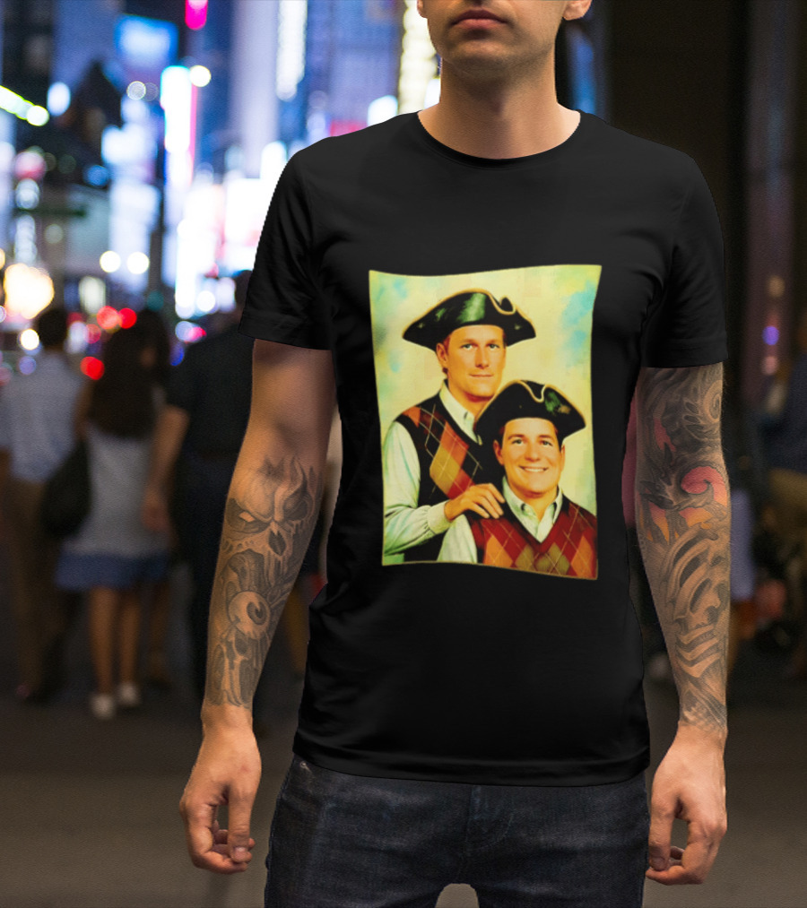 Bill Belichick Tom Brady New England Patriots Colonial Style Historical T-Shirt