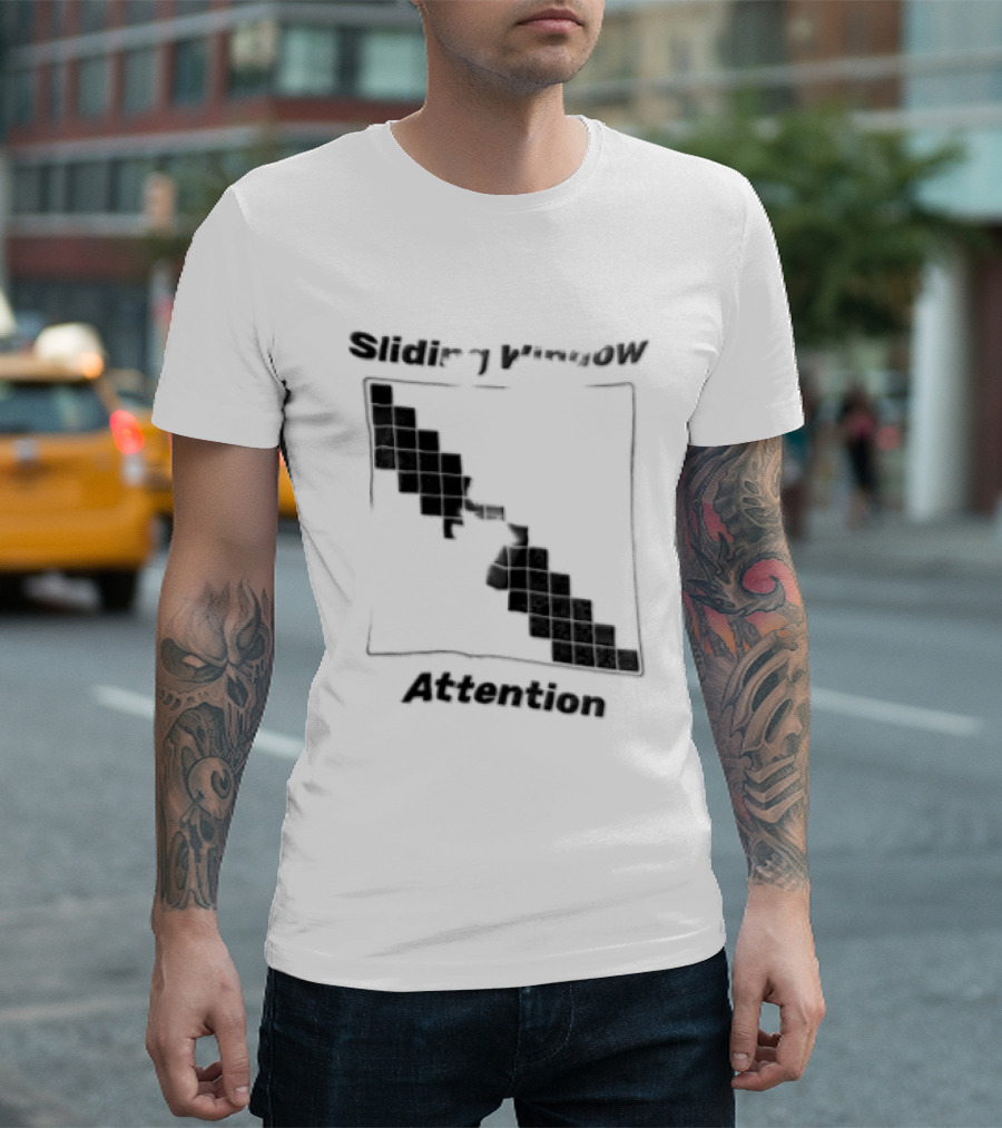 Sliding Window Attention Mechanism Diagram T-Shirt