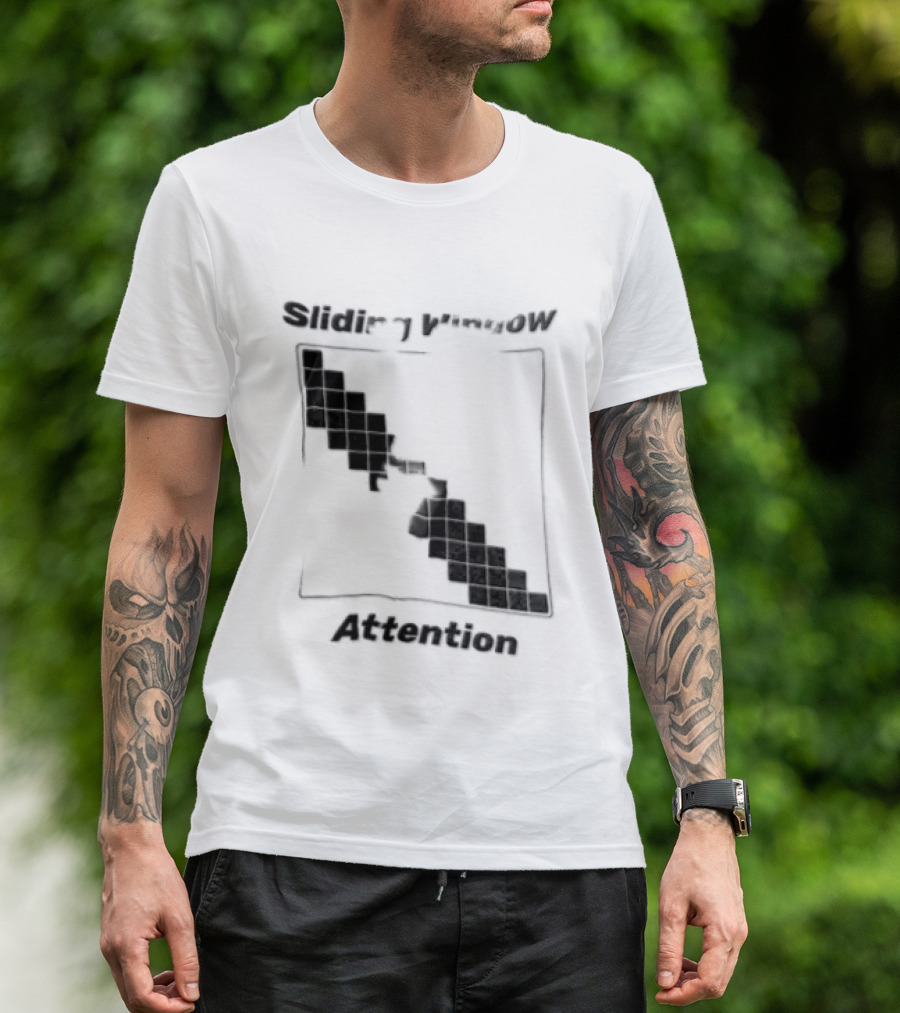 Sliding Window Attention Mechanism Diagram T-Shirt