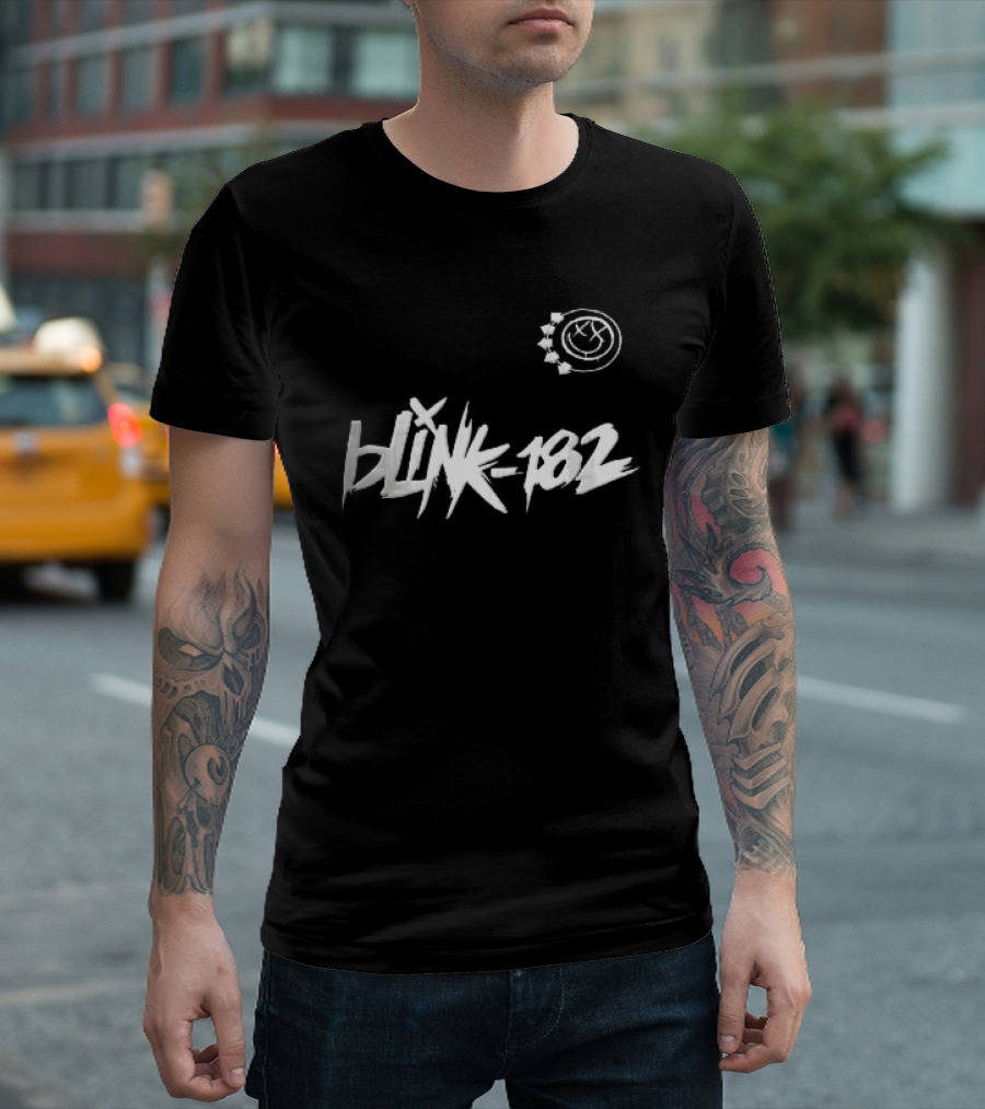 Blink 182 Graffiti Style Smiley Face T-Shirt