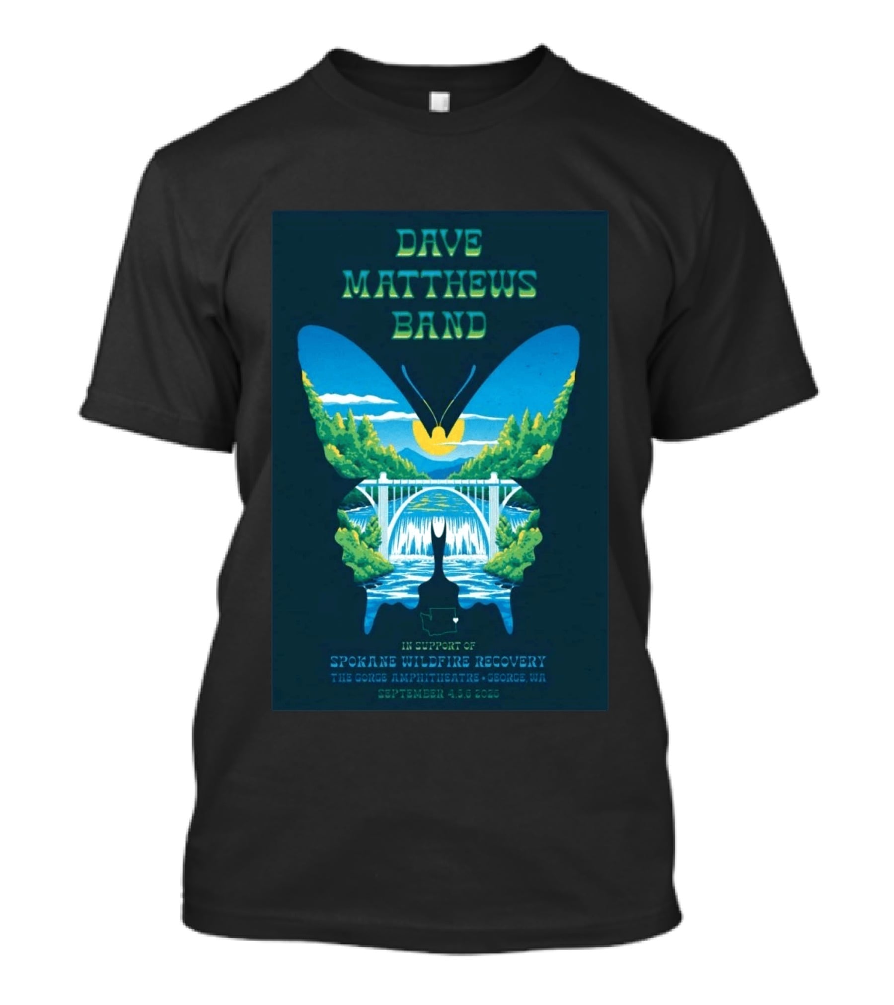 Dave Matthews Band Gorge Amphitheatre George WA September 4 6 2026 Spokane Wildfire Recovery T-Shirt