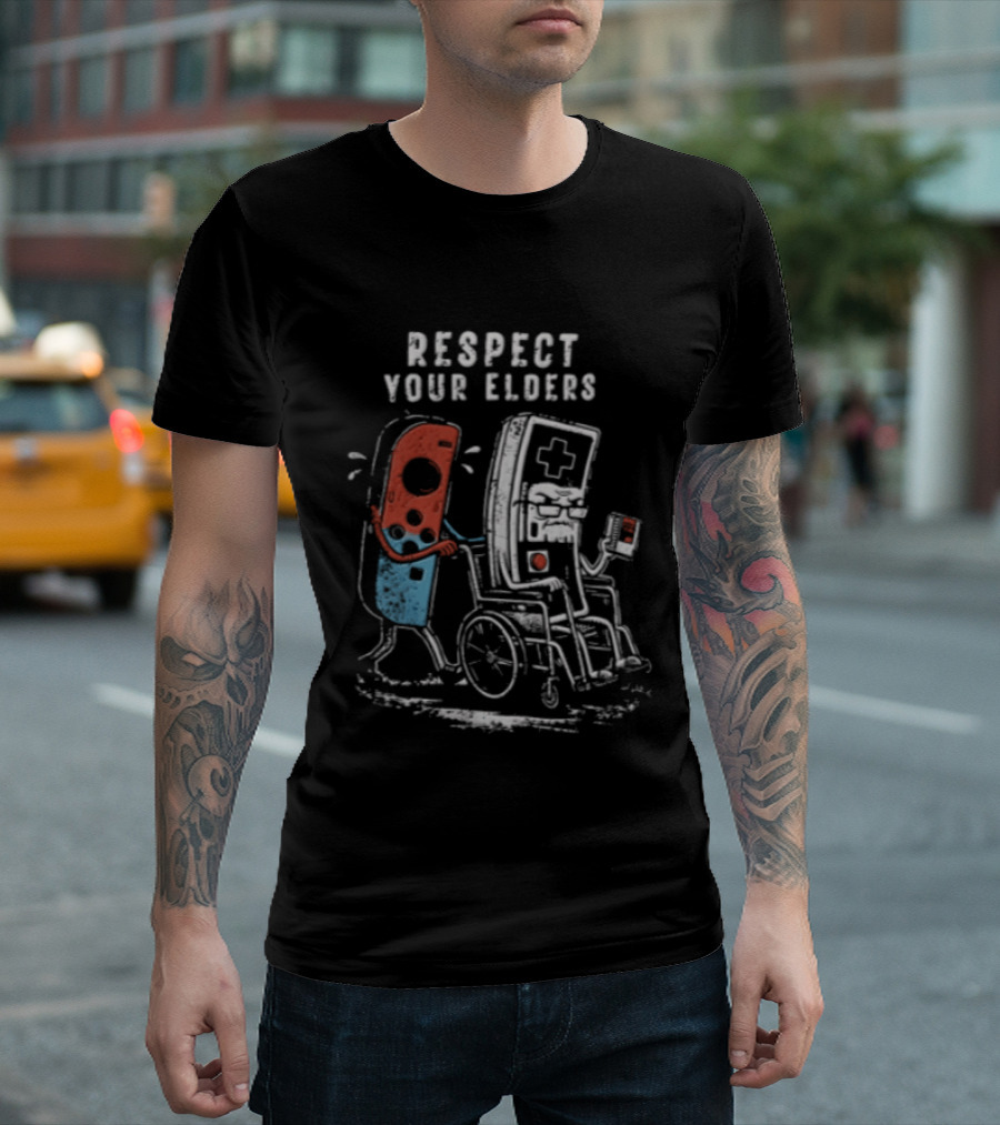 Respect Your Elders Retro Game Controllers T-Shirt