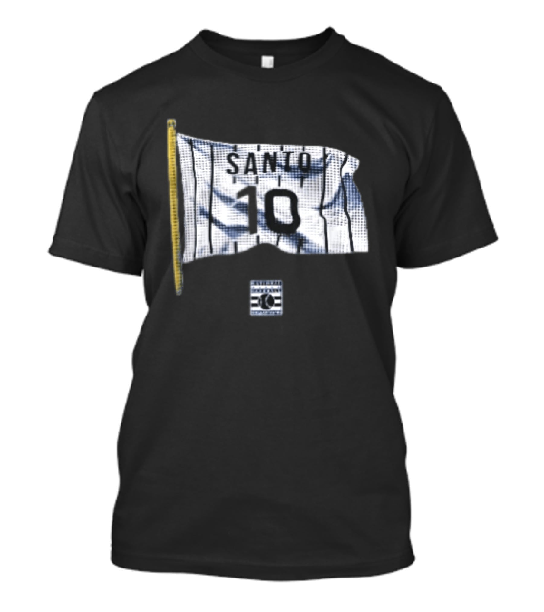 Santo 10 Baseball Hall Of Fame Pinstripe Flag T-Shirt