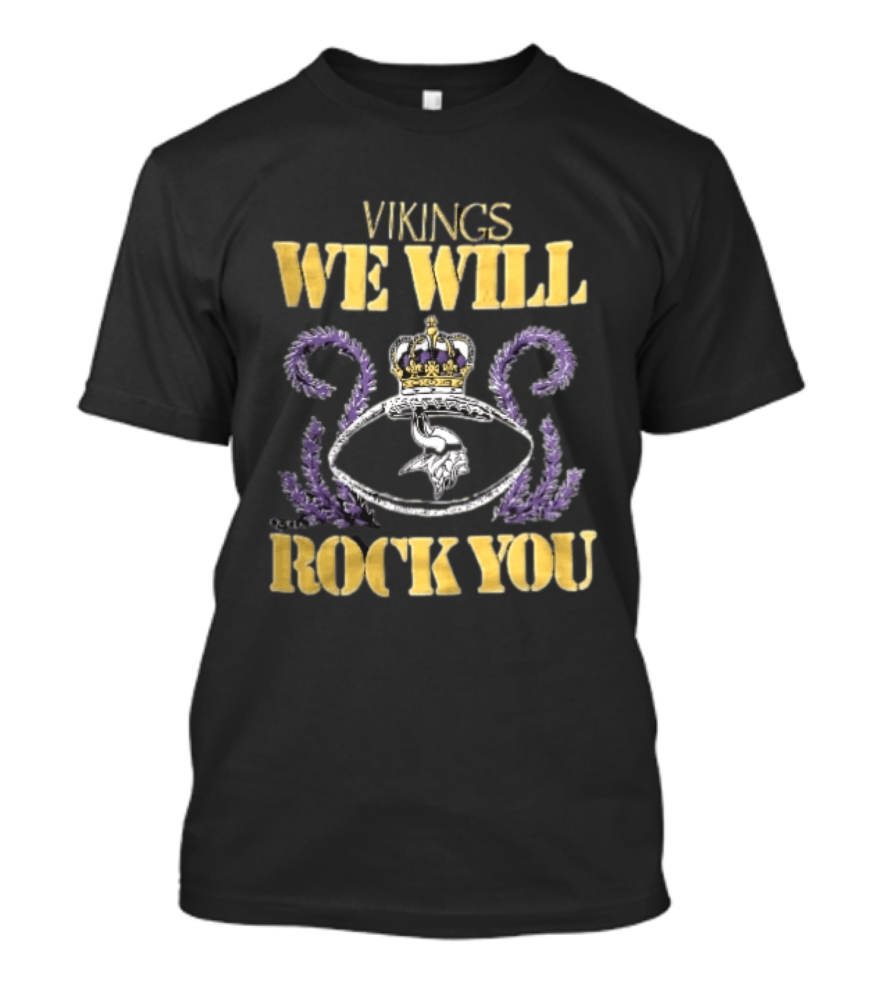 Vikings We Will Rock You Crown Football Laurel T-Shirt