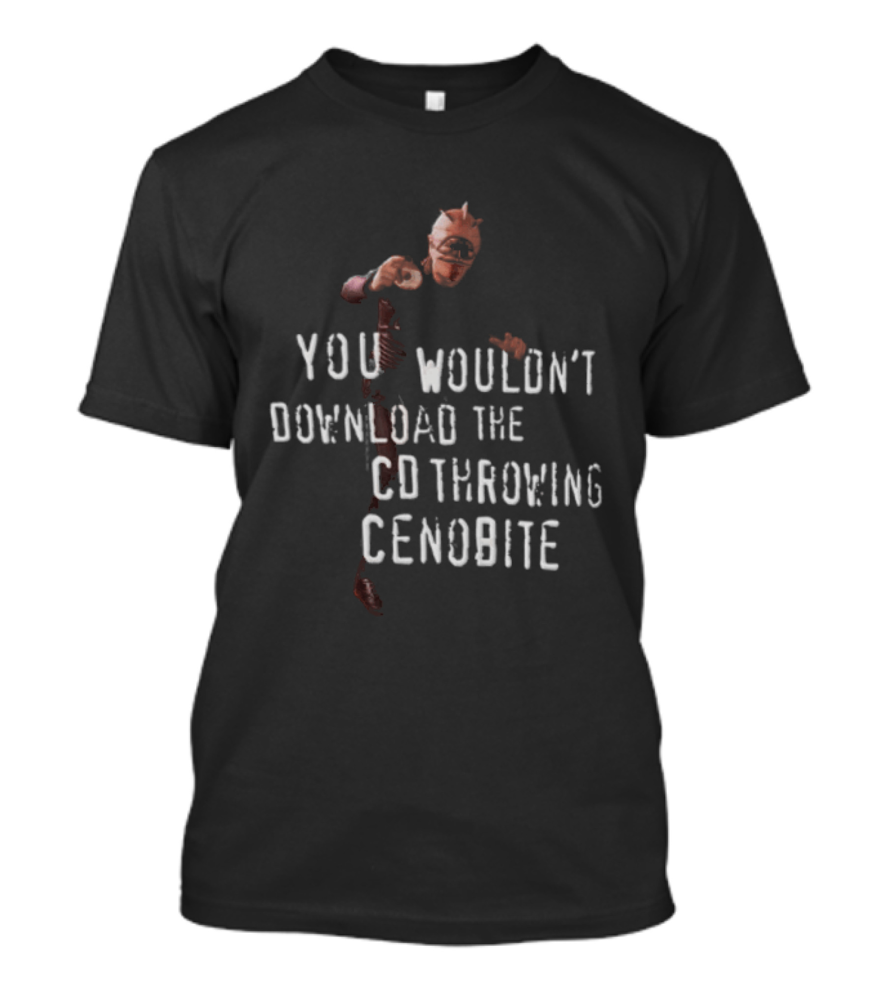 You Wouldn't Download The CD Throwing Cenobite Vintage Horror Meme T-Shirt