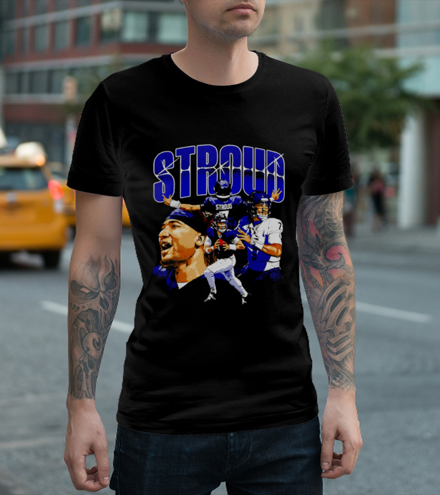 C.J. Stroud Houston Collage Football Quarterback Action And Energy T-Shirt