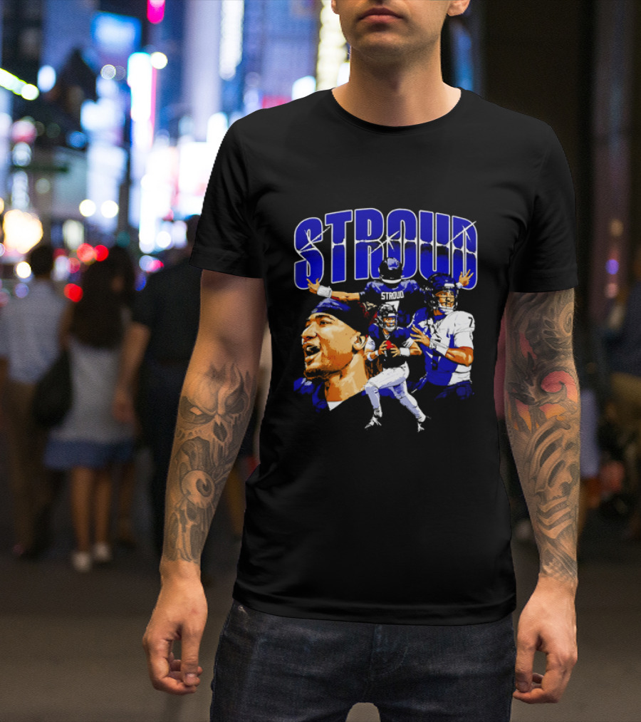 C.J. Stroud Houston Collage Football Quarterback Action And Energy T-Shirt