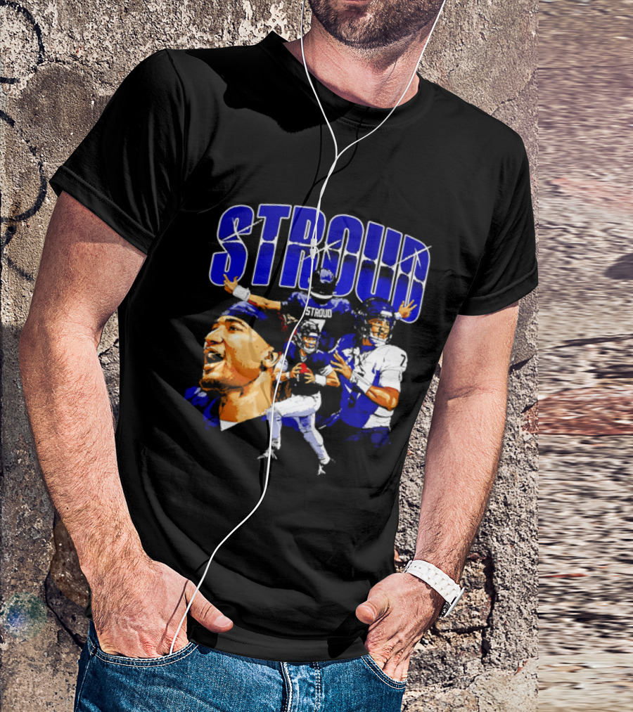 C.J. Stroud Houston Collage Football Quarterback Action And Energy T-Shirt
