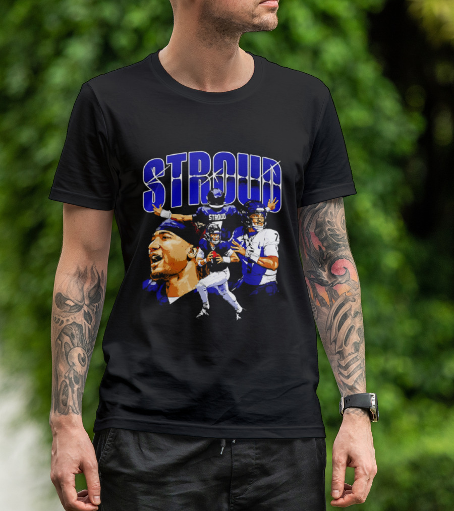 C.J. Stroud Houston Collage Football Quarterback Action And Energy T-Shirt