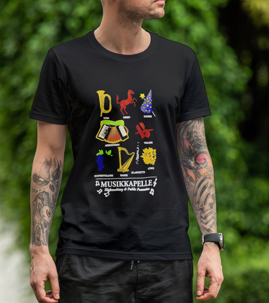Musikkapelle Highsnobiety And Public Possession Tuba Speed Zauber Akkordeon Wolke Hopfentruabe Harfe Klarinet Löwe T-Shirt