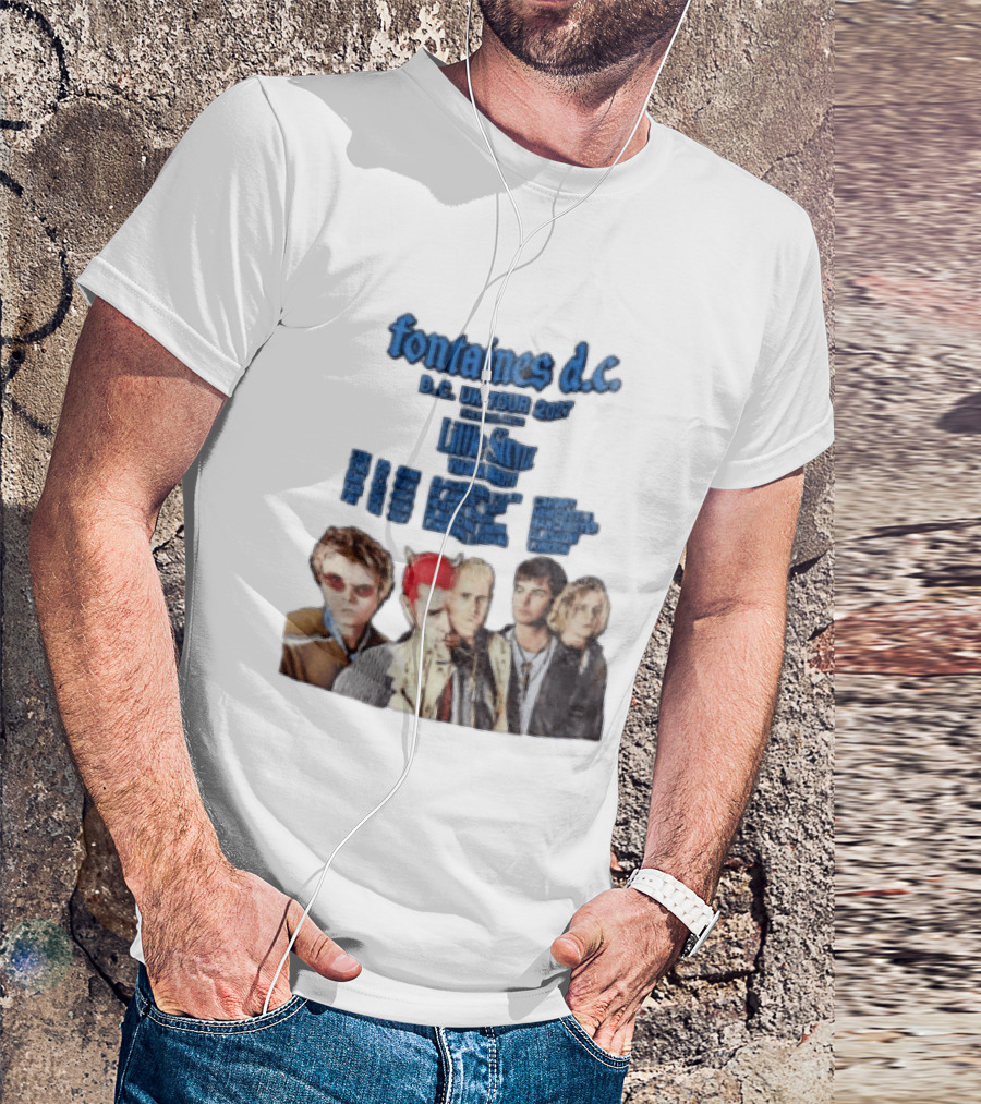 Fontaines D.C. UK Tour 2027 Summer Headline Tour Blue T-Shirt