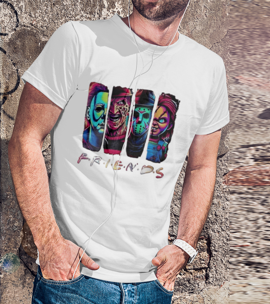 Friends Horror Michael Freddy Jason Chucky Multicolored T-Shirt