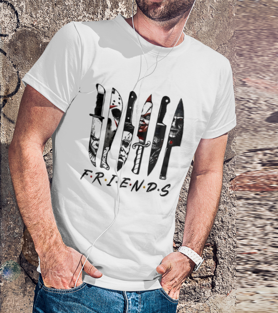 Friends Horror Movie Villains Knife Blades T-Shirt