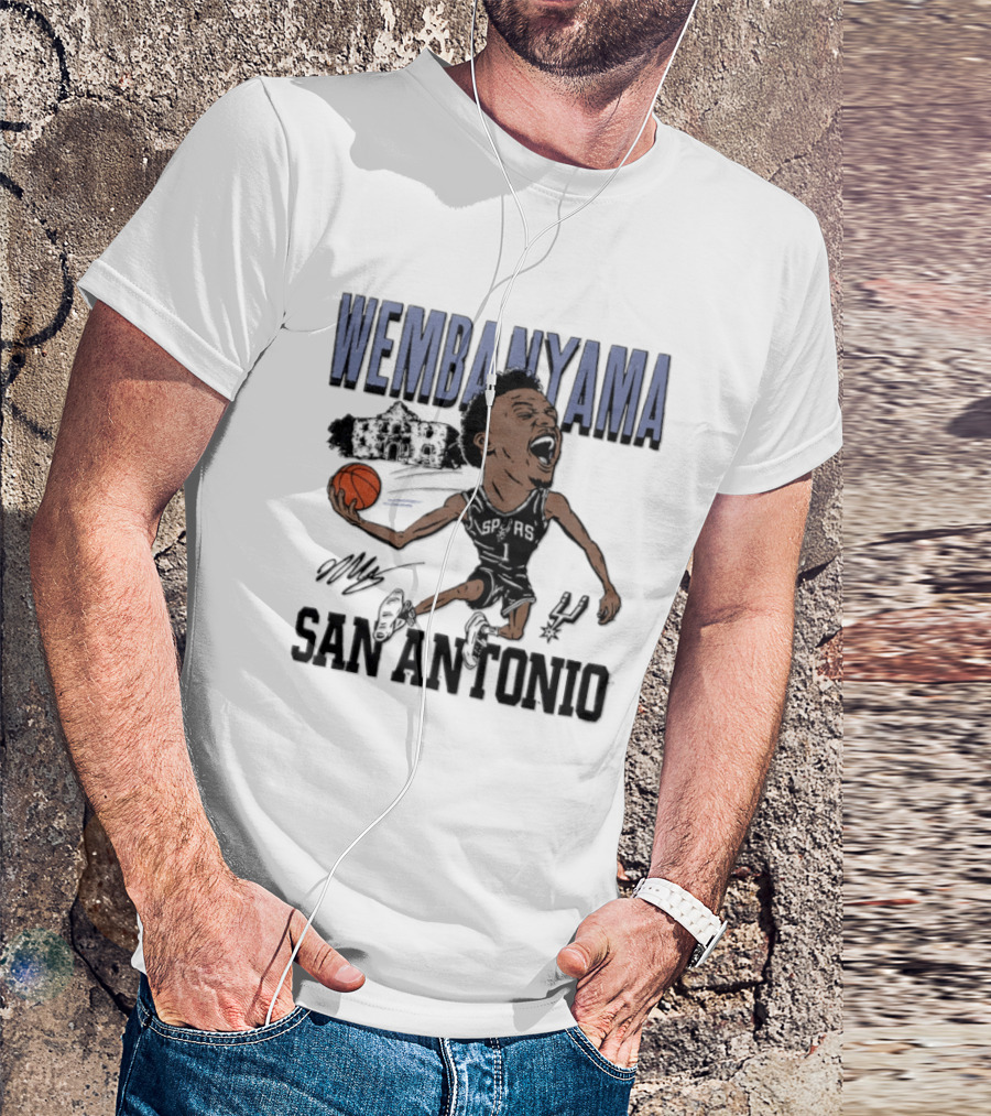 Wembanyama San Antonio Spurs Basketball NBA Caricature T-Shirt