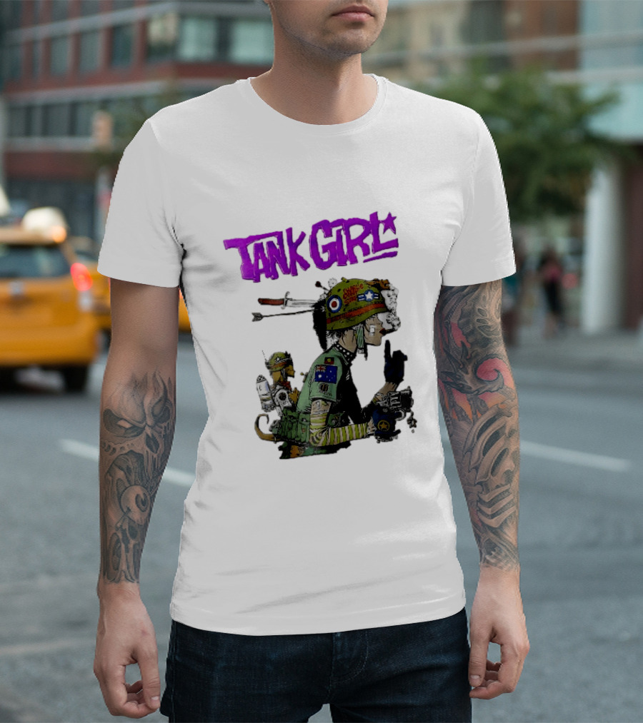 Tank Girl Charlie Dont Surf Punk Woman Helmet Gun Cigar Cartoon T-Shirt