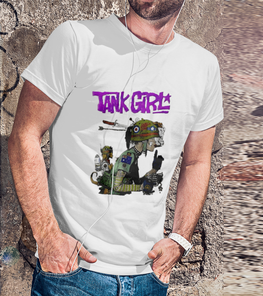 Tank Girl Charlie Dont Surf Punk Woman Helmet Gun Cigar Cartoon T-Shirt