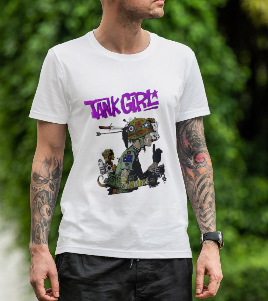 Tank Girl Charlie Dont Surf Punk Woman Helmet Gun Cigar Cartoon T-Shirt