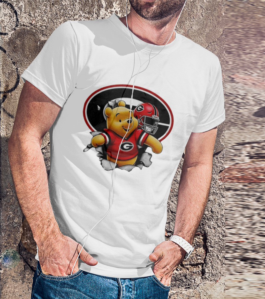 Winnie The Pooh Georgia Bulldogs Football Fan Gear T-Shirt