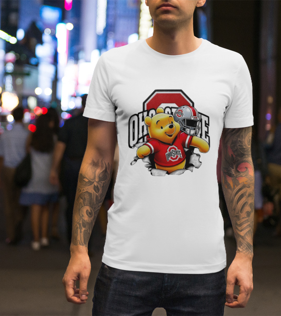 Winnie The Pooh Ohio State Buckeyes Football Team Helmets Series T-Shirt