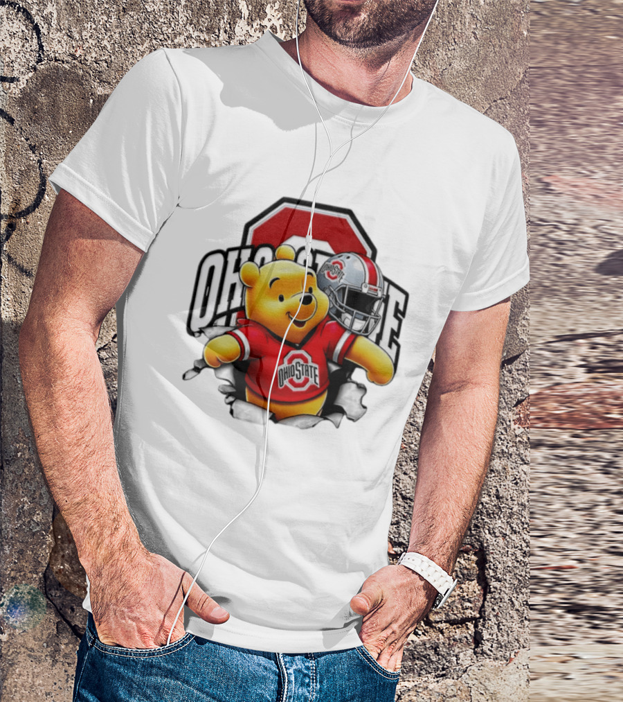 Winnie The Pooh Ohio State Buckeyes Football Team Helmets Series T-Shirt