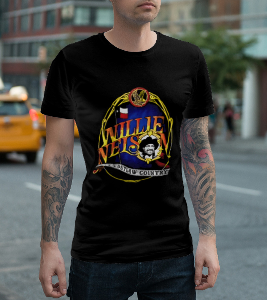 Willie Nelson Outlaw Texas Flag Eagle Country T-Shirt