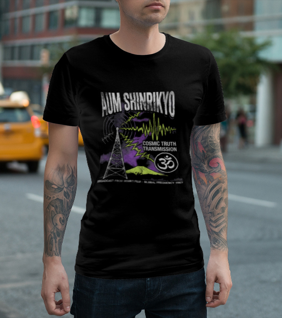 Aum Shinrikyo Cosmic Truth Transmission Tower Om T-Shirt