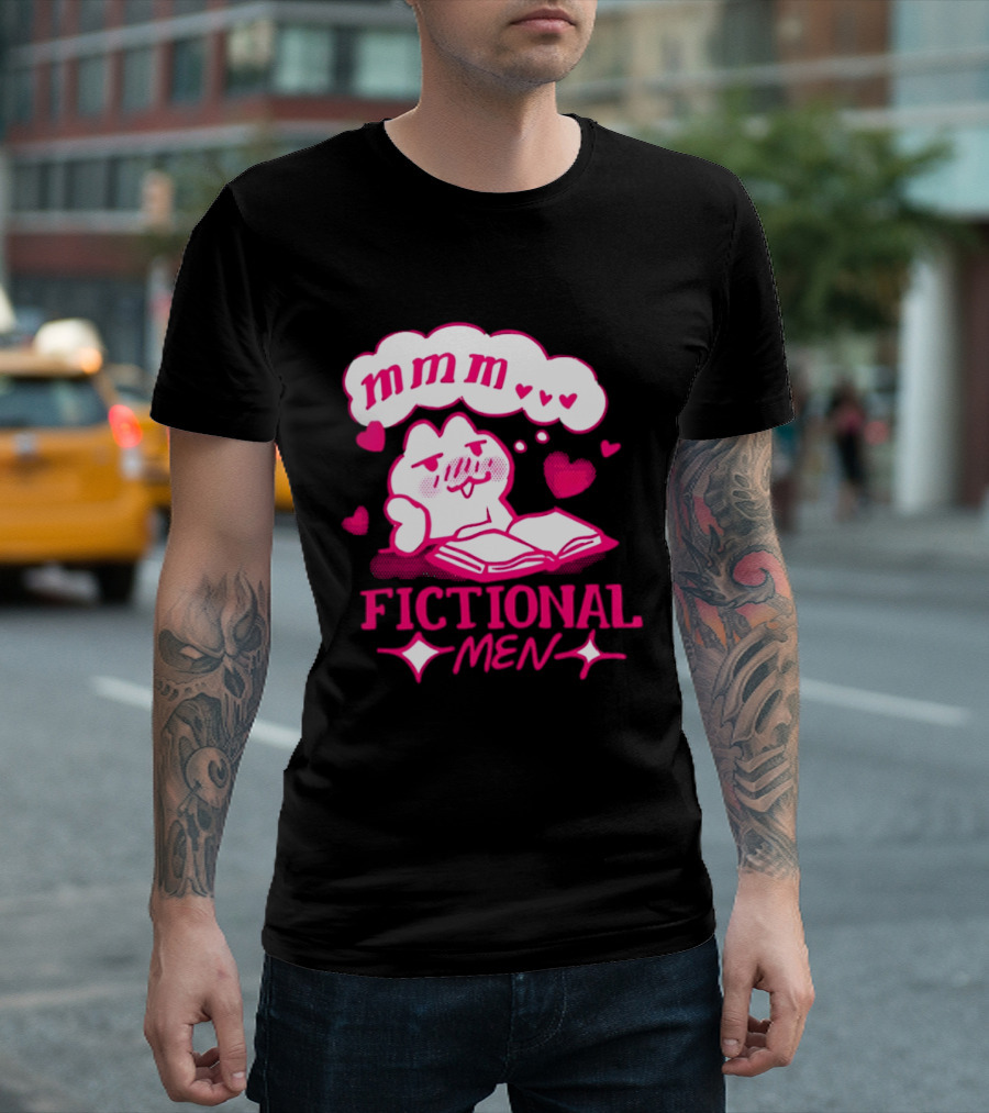 Fictional Men Mmm Hearts Cute Cartoon Reading T-Shirt