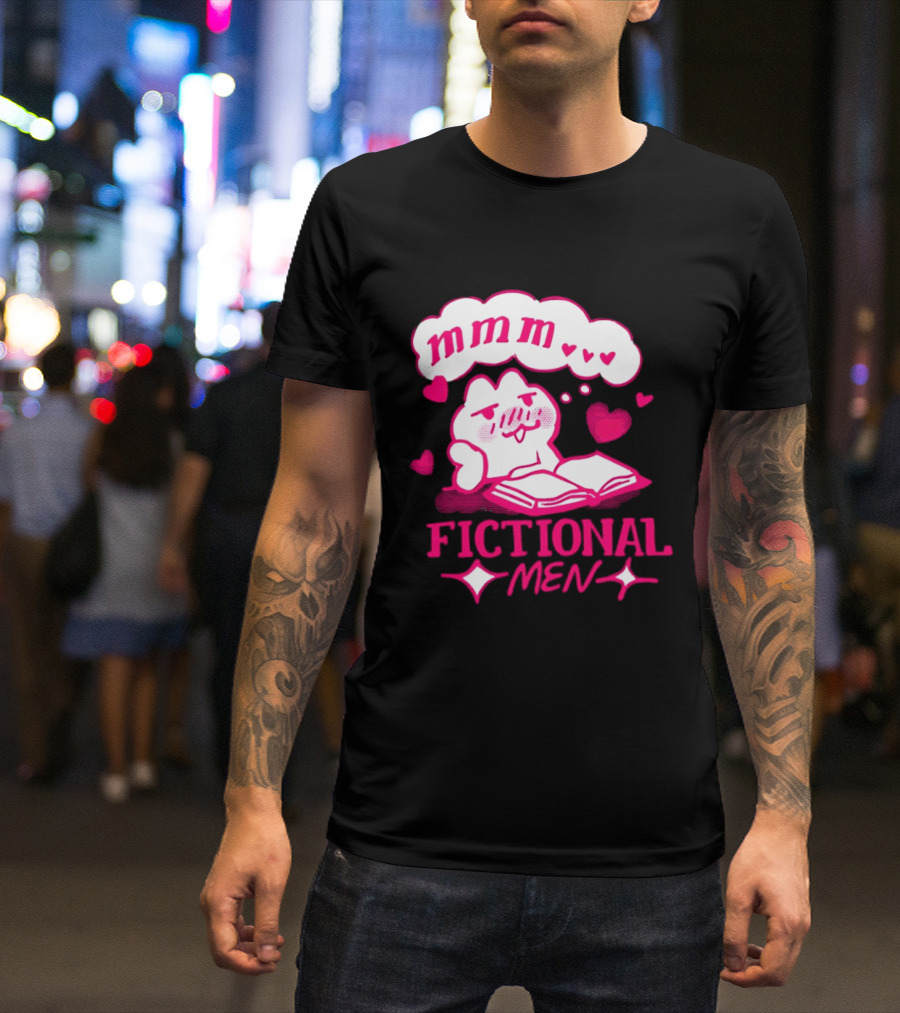Fictional Men Mmm Hearts Cute Cartoon Reading T-Shirt