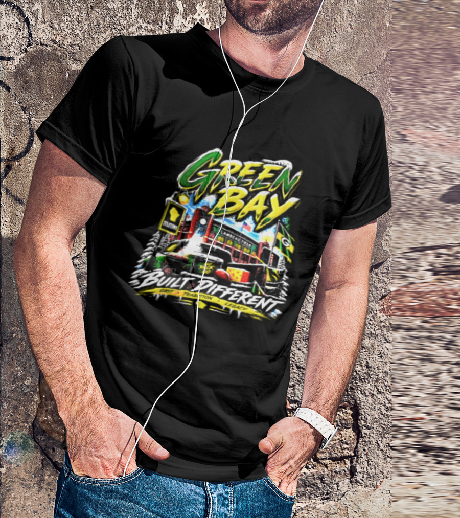 Green Bay Packers Built Different Grit Tradition Legacy Scenic Cheesehead Cityscape T-Shirt