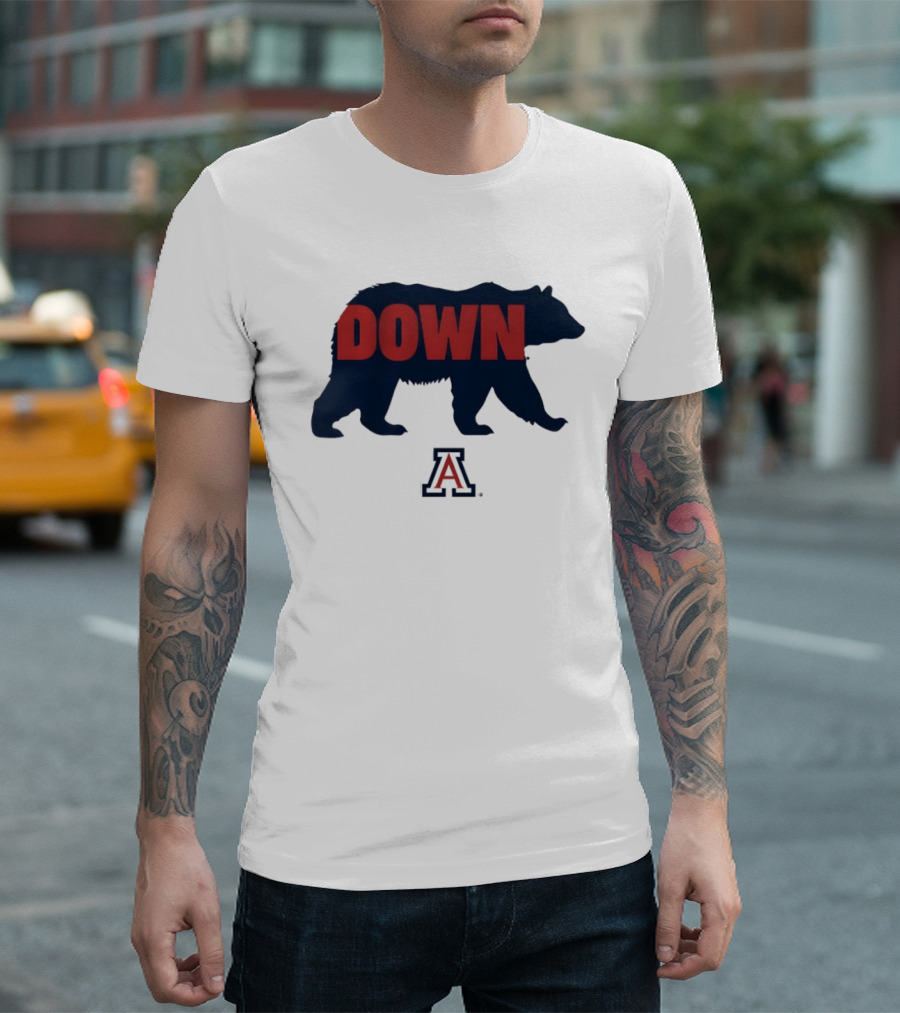 Arizona Wildcats Bear Down 2026 NCAA Men's Basketball Bear Silhouette A T-Shirt