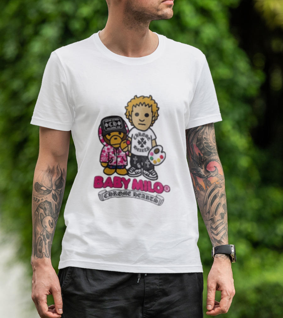 Baby Milo Chrome Hearts Collaboration Graphic Characters T-Shirt