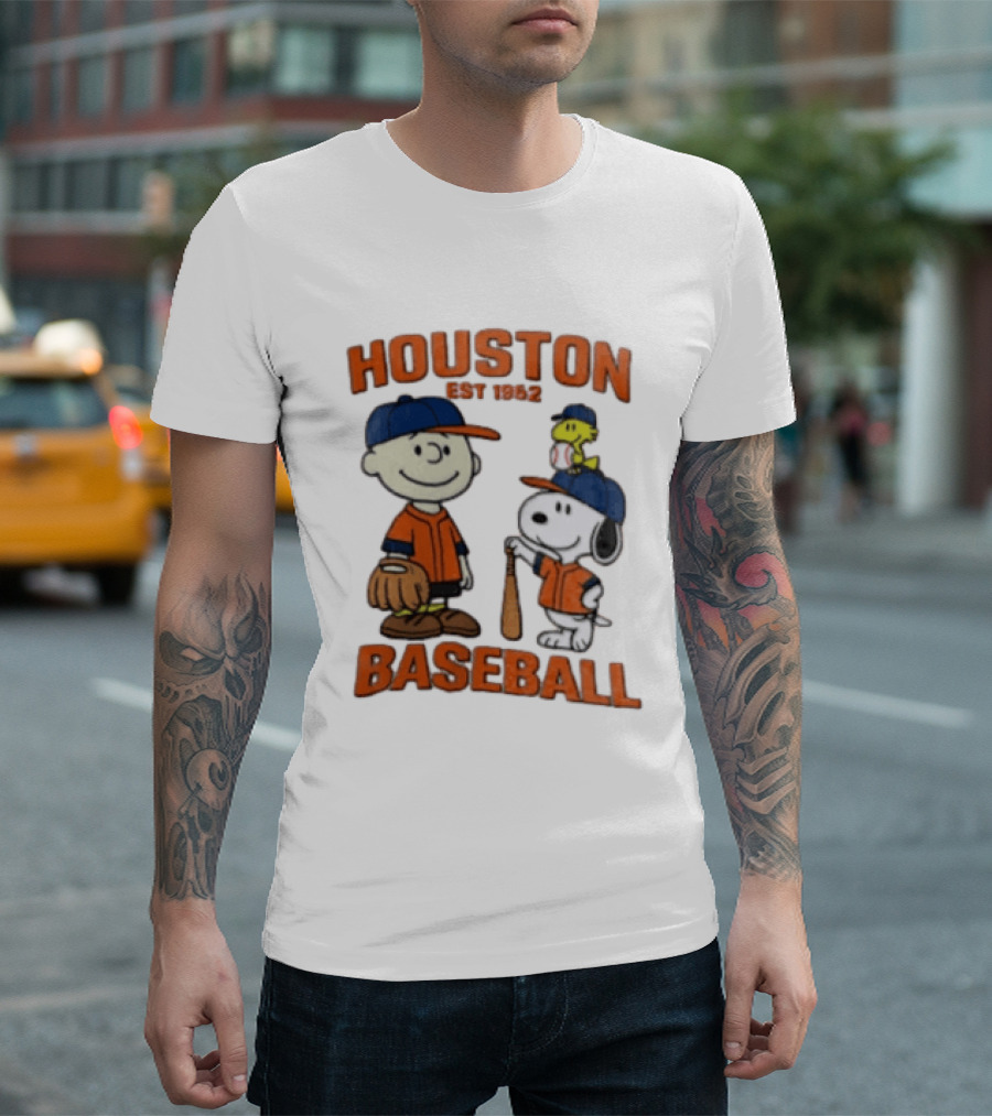 Charlie Brown Snoopy Houston Baseball Est 1962 T-Shirt